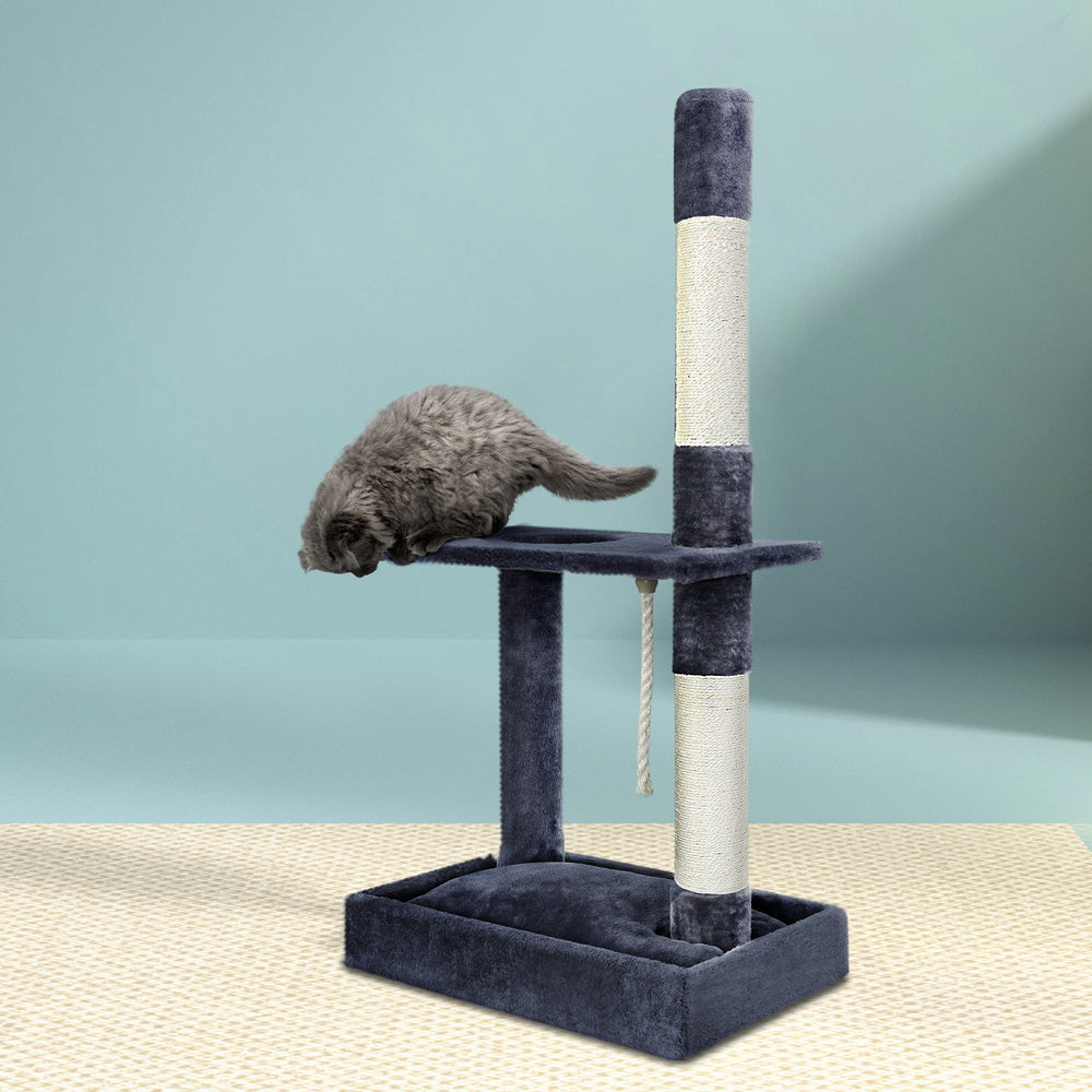 i.Pet Cat Tree 102cm Scratching Post Tower Scratcher Condo House Board Grey-Cat Trees-PEROZ Accessories