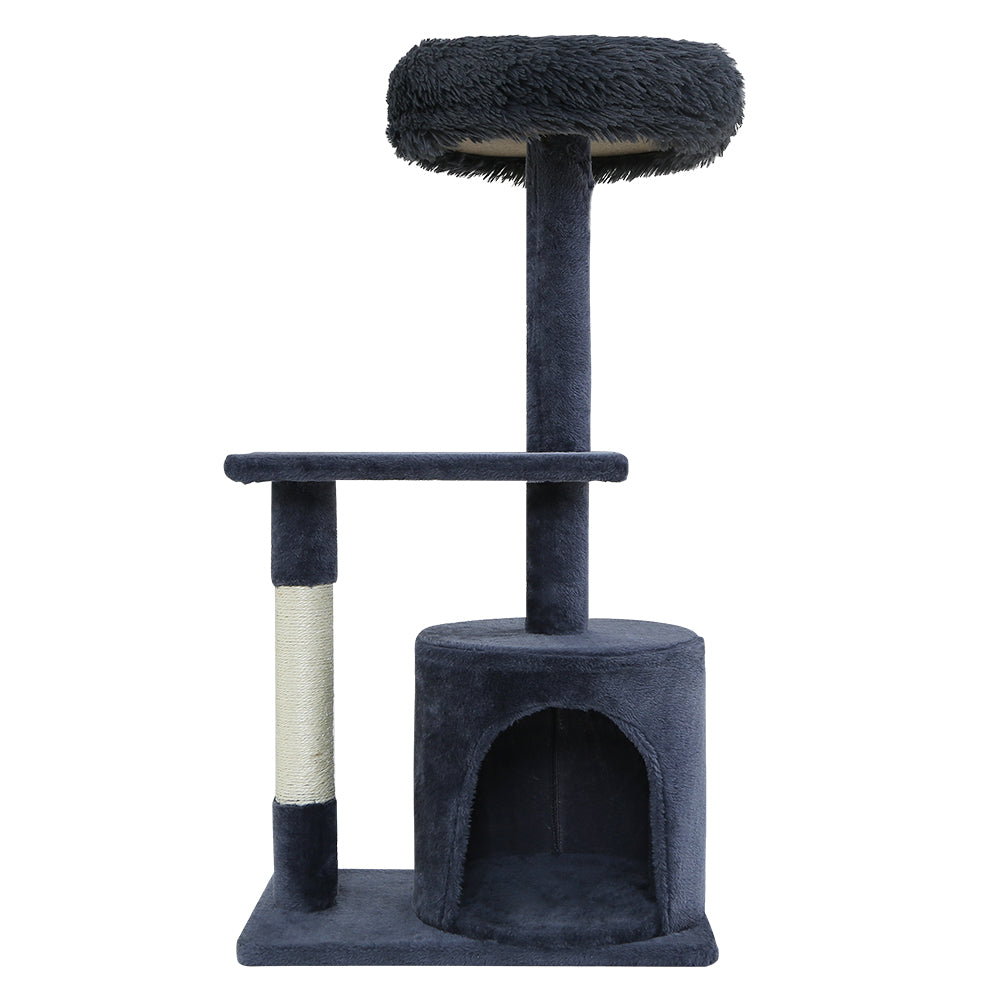 i.Pet Cat Tree 94cm Scratching Post Tower Scratcher Condo House Wood Trees Grey-Cat Trees-PEROZ Accessories