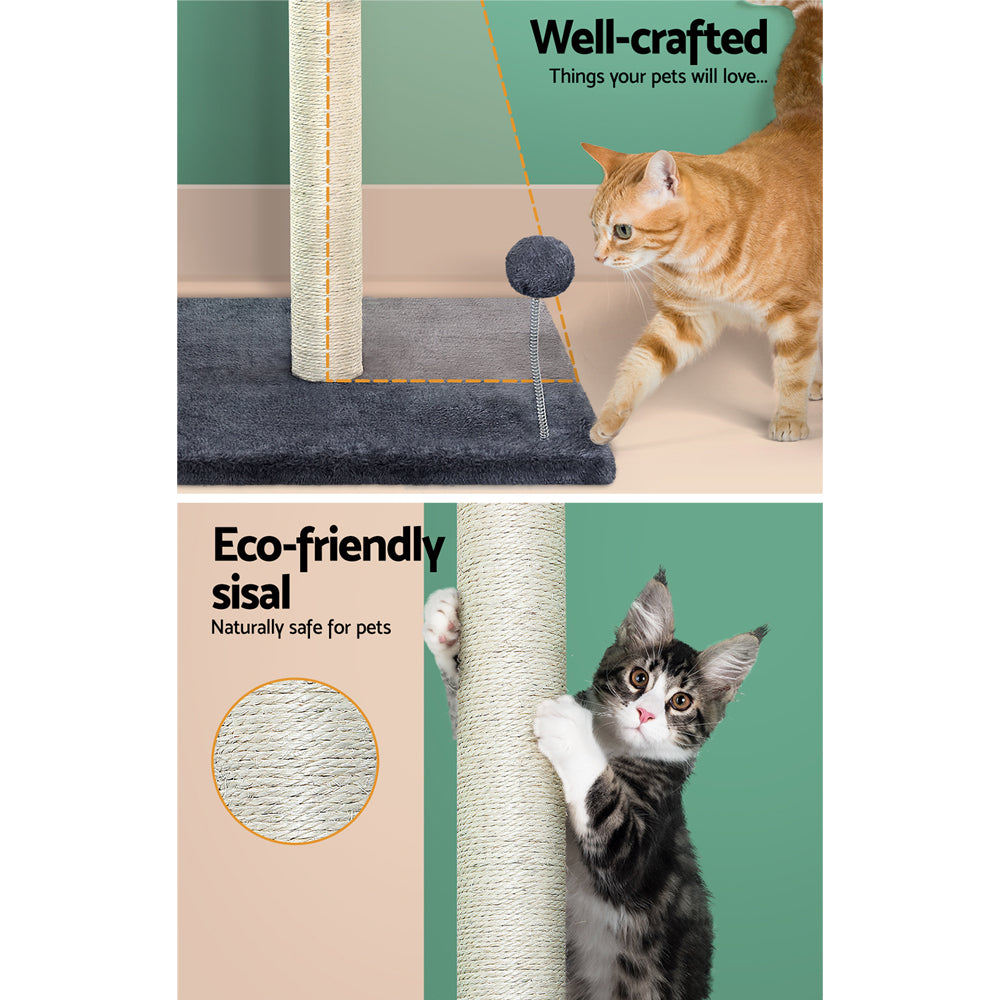 i.Pet Cat Tree 105cm Scratching Post Scratcher Tower Condo House Hanging toys Grey-Cat Trees-PEROZ Accessories