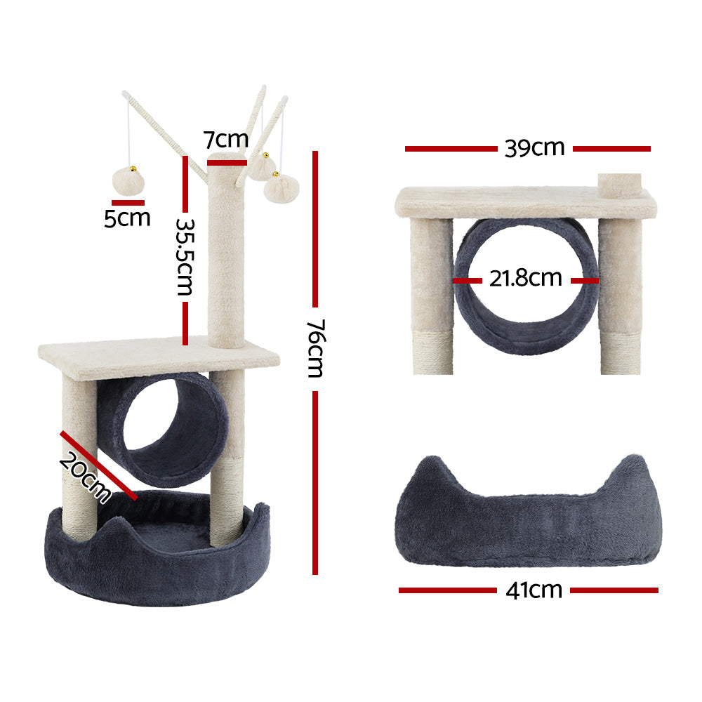 i.Pet Cat Tree 76cm Scratching Post Tower Scratcher Condo House Hanging toys-Cat Trees-PEROZ Accessories