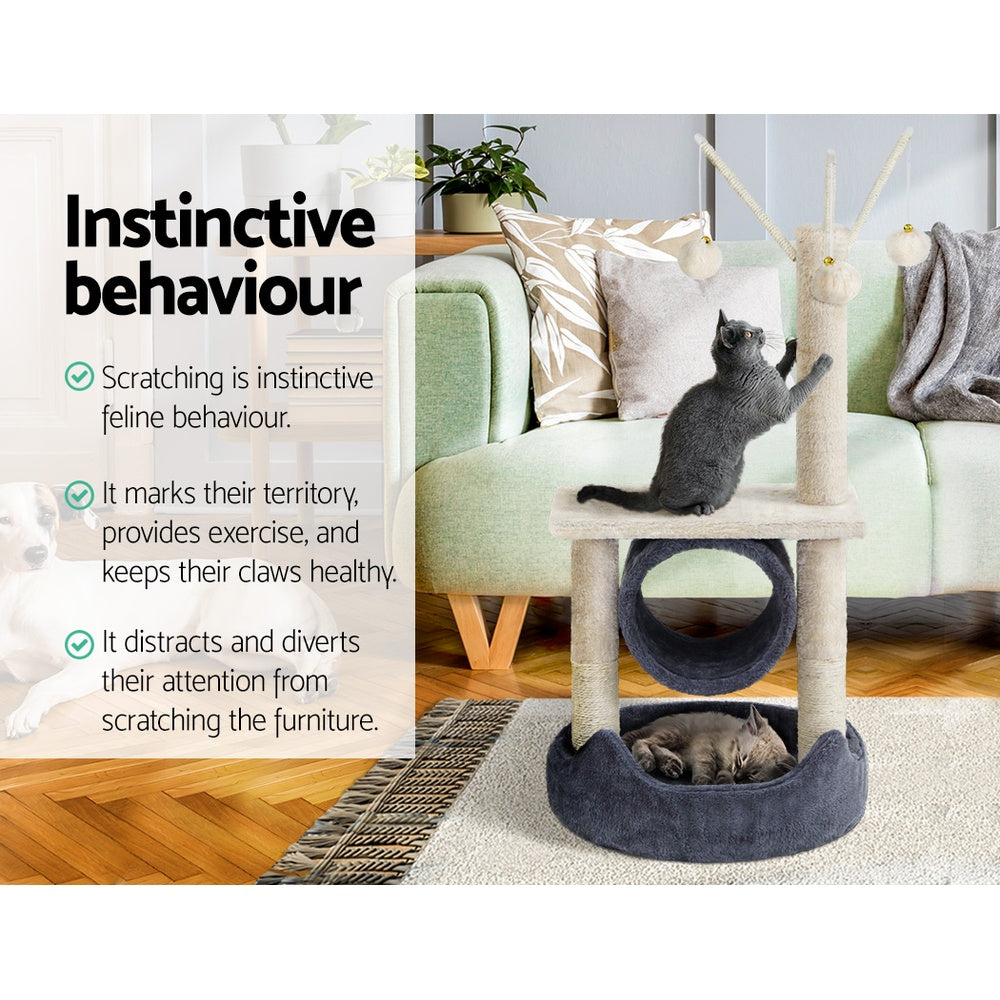 i.Pet Cat Tree 76cm Scratching Post Tower Scratcher Condo House Hanging toys-Cat Trees-PEROZ Accessories