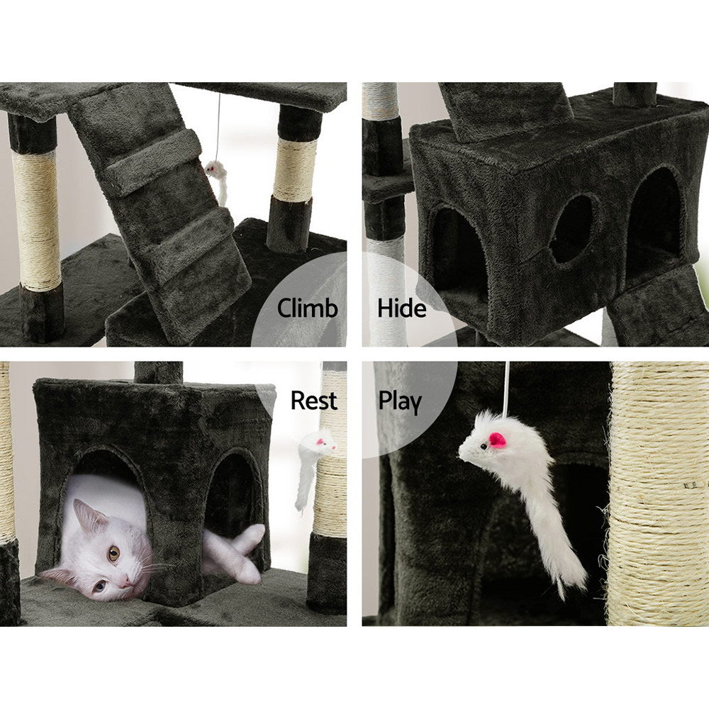 i.Pet Cat Tree 180cm Tower Scratching Post Scratcher Wood Condo House Toys Grey-Cat Trees-PEROZ Accessories
