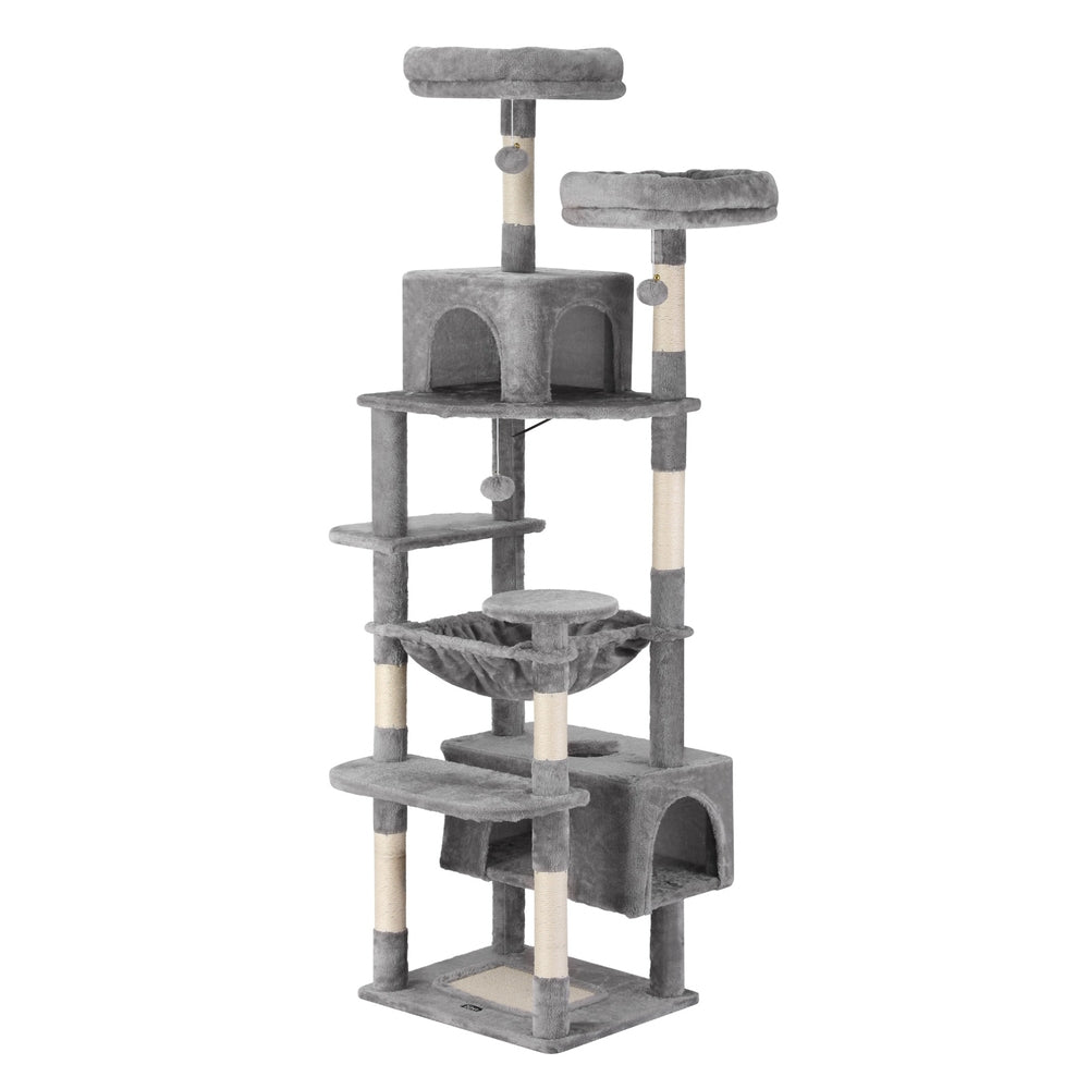 i.Pet Cat Tree 184cm Tower Scratching Post Trees Scratcher Condo House Light Grey-Pet Care > Cat Supplies > Cat Scratchers-PEROZ Accessories