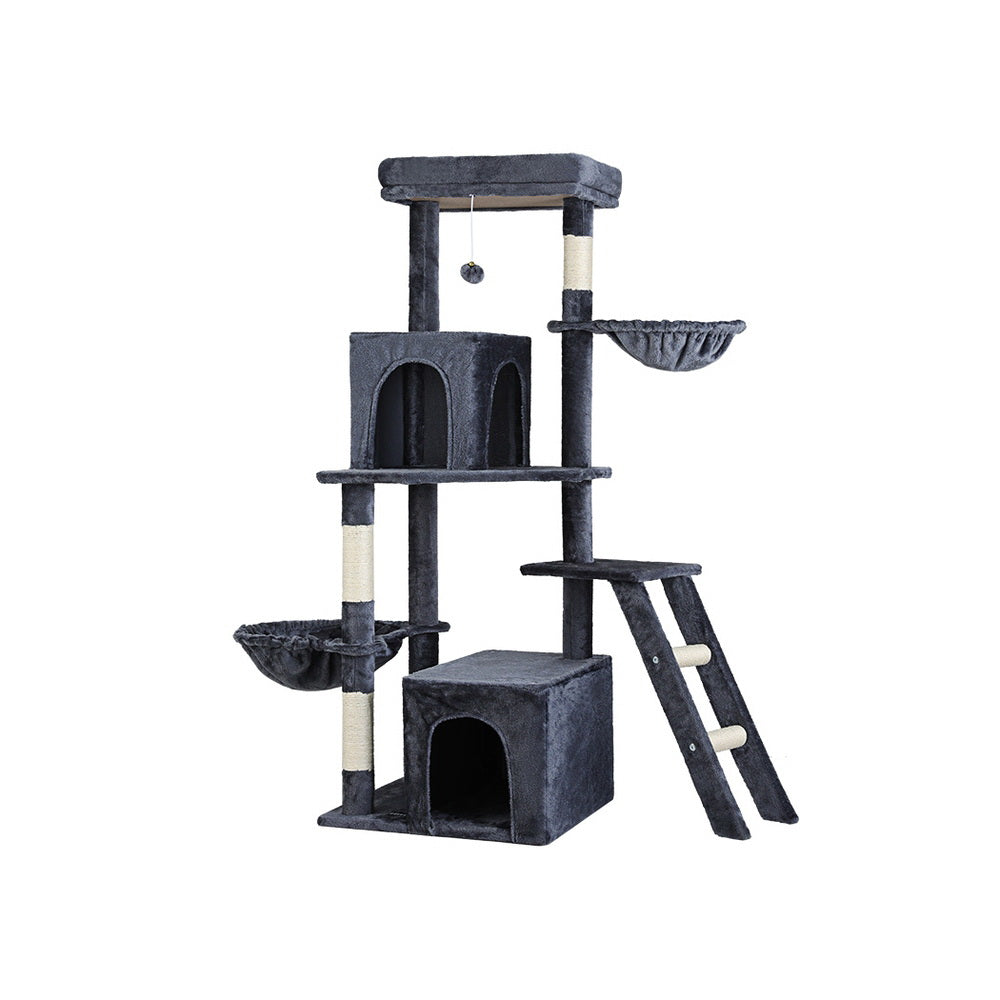i.Pet Cat Tree Tower Scratching Post Scratcher 138cm Trees Condo House Grey-Pet Care > Cat Supplies > Cat Scratching Posts-PEROZ Accessories