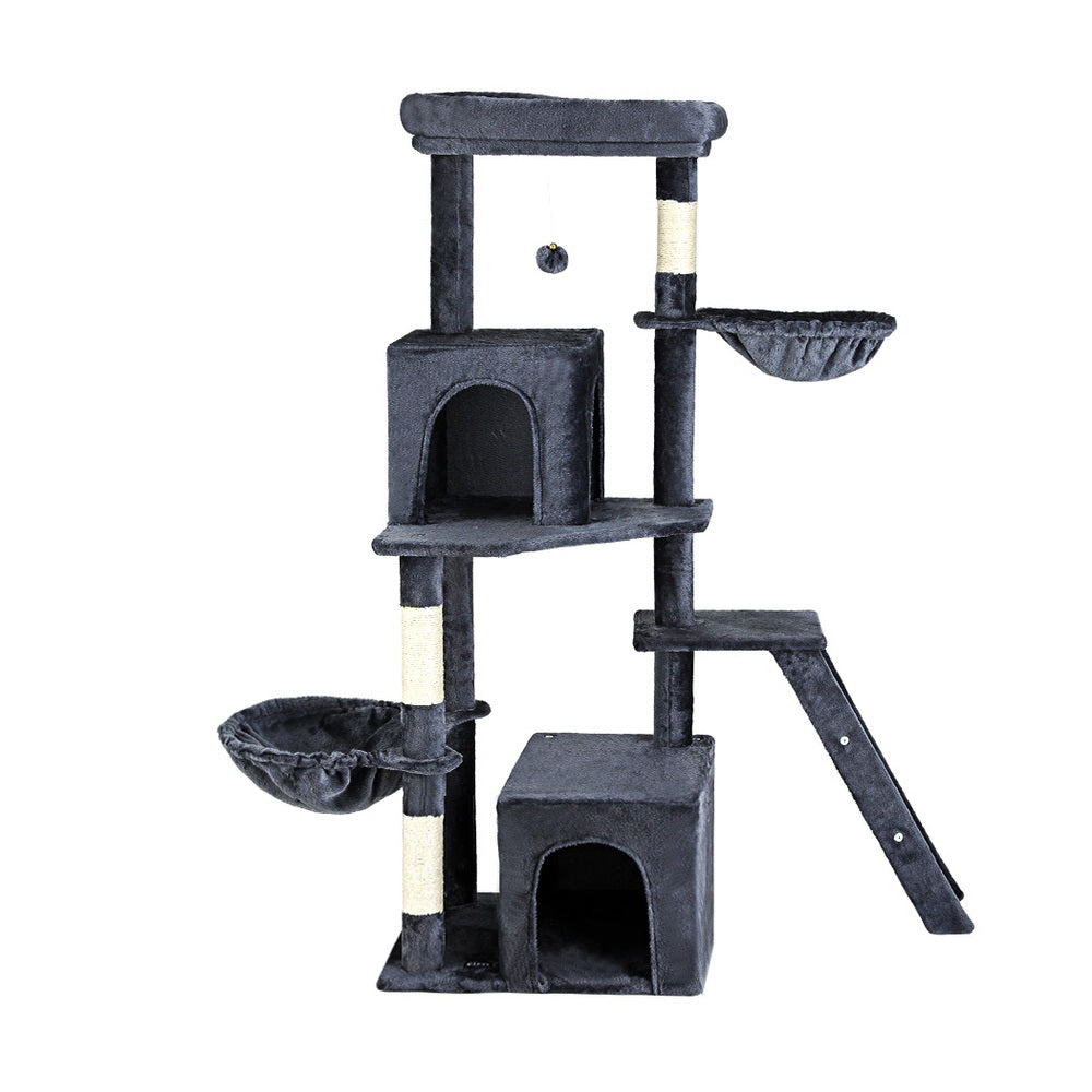 i.Pet Cat Tree Tower Scratching Post Scratcher 138cm Trees Condo House Grey-Pet Care > Cat Supplies > Cat Scratching Posts-PEROZ Accessories