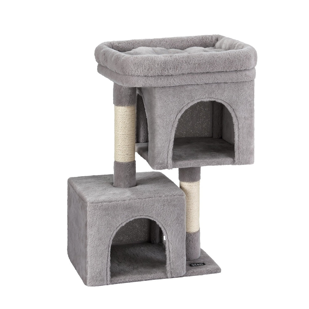 i.Pet Cat Tree 67cm Tower Scratching Post Trees Scratcher Condo House Light Grey-Pet Care > Cat Supplies > Cat Scratchers-PEROZ Accessories