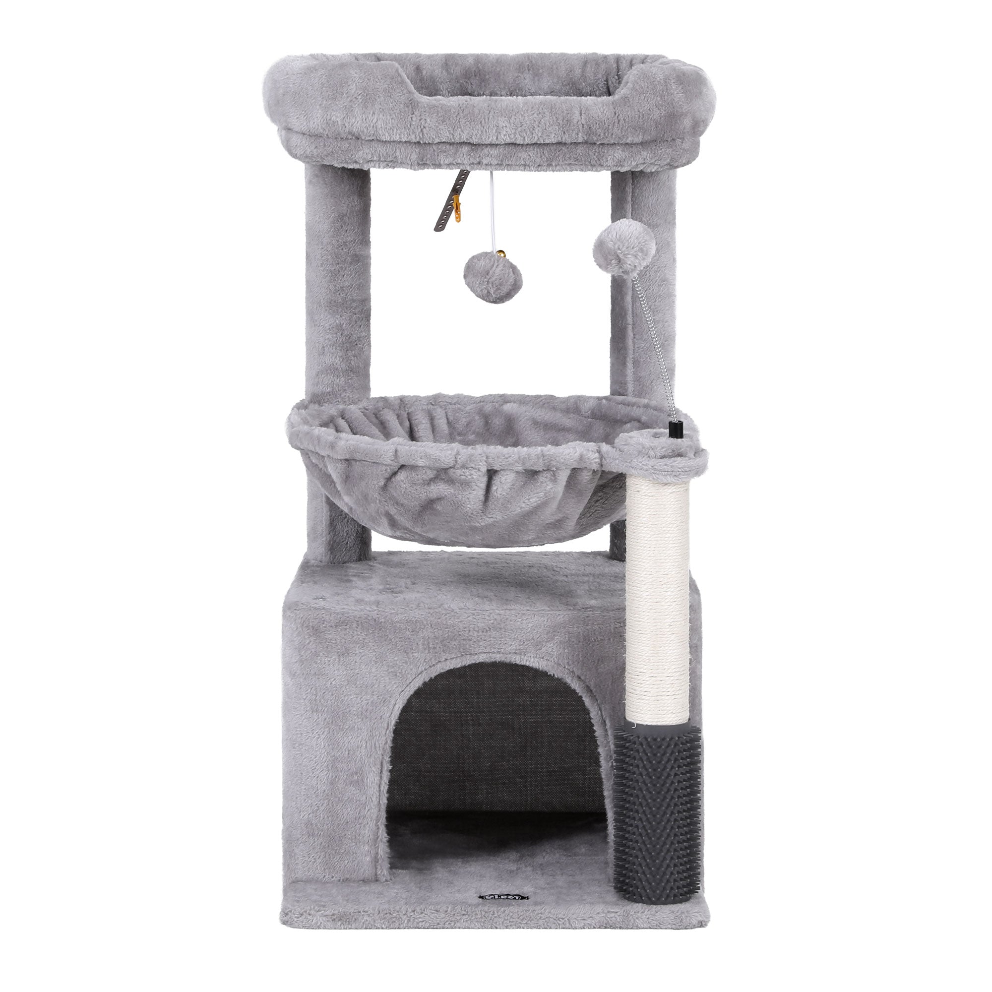 i.Pet Cat Tree Tower 82cm Scratching Post Furniture Scratcher House Light Grey-Pet Care > Cat Supplies > Cat Scratching Posts-PEROZ Accessories