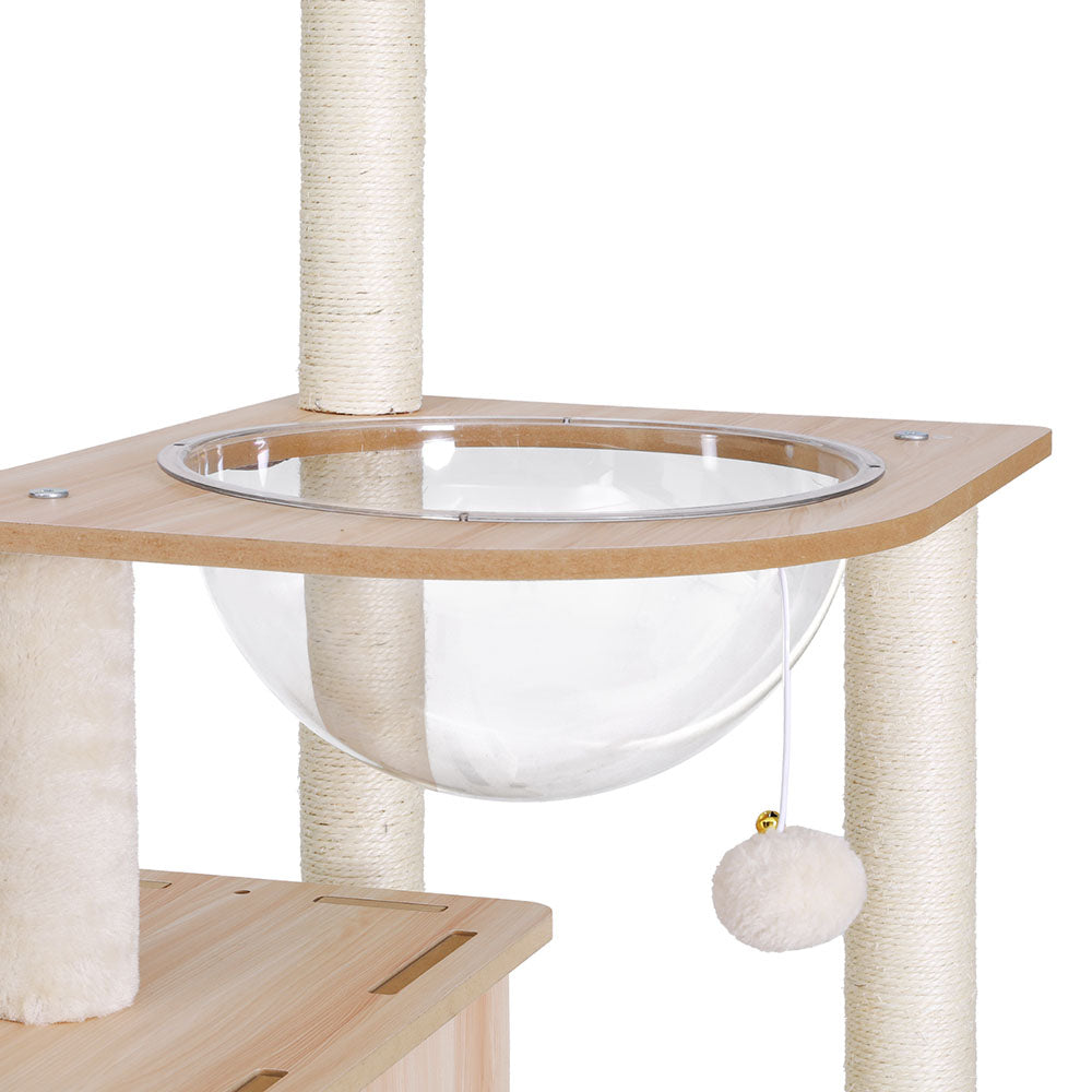 i.Pet Cat Tree Tower Scratching Post Scratcher 142cm Wood Bed Condo House-Pet Care > Cat Supplies > Cat Furniture-PEROZ Accessories