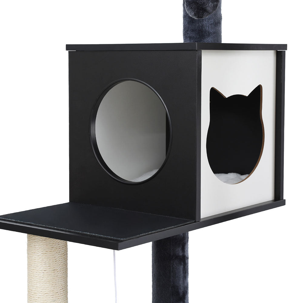 i.Pet Cat Tree Tower Scratching Post Scratcher 144cm Wood Bed Condo House Cabinet-Pet Care > Cat Supplies > Cat Scratching Posts-PEROZ Accessories