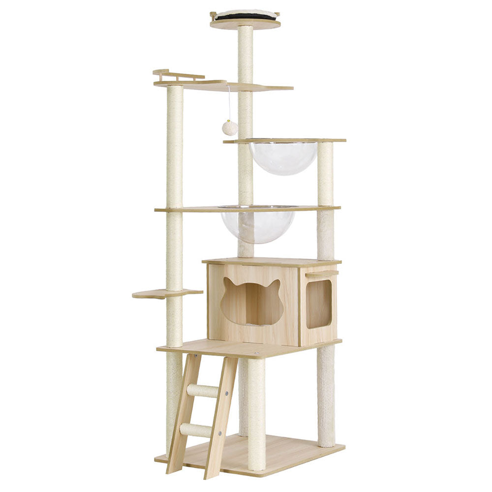 i.Pet Cat Tree Tower Scratching Post Scratcher 174cm Wood Bed Condo House Ladder-Pet Care > Cat Supplies > Cat Scratching Posts-PEROZ Accessories
