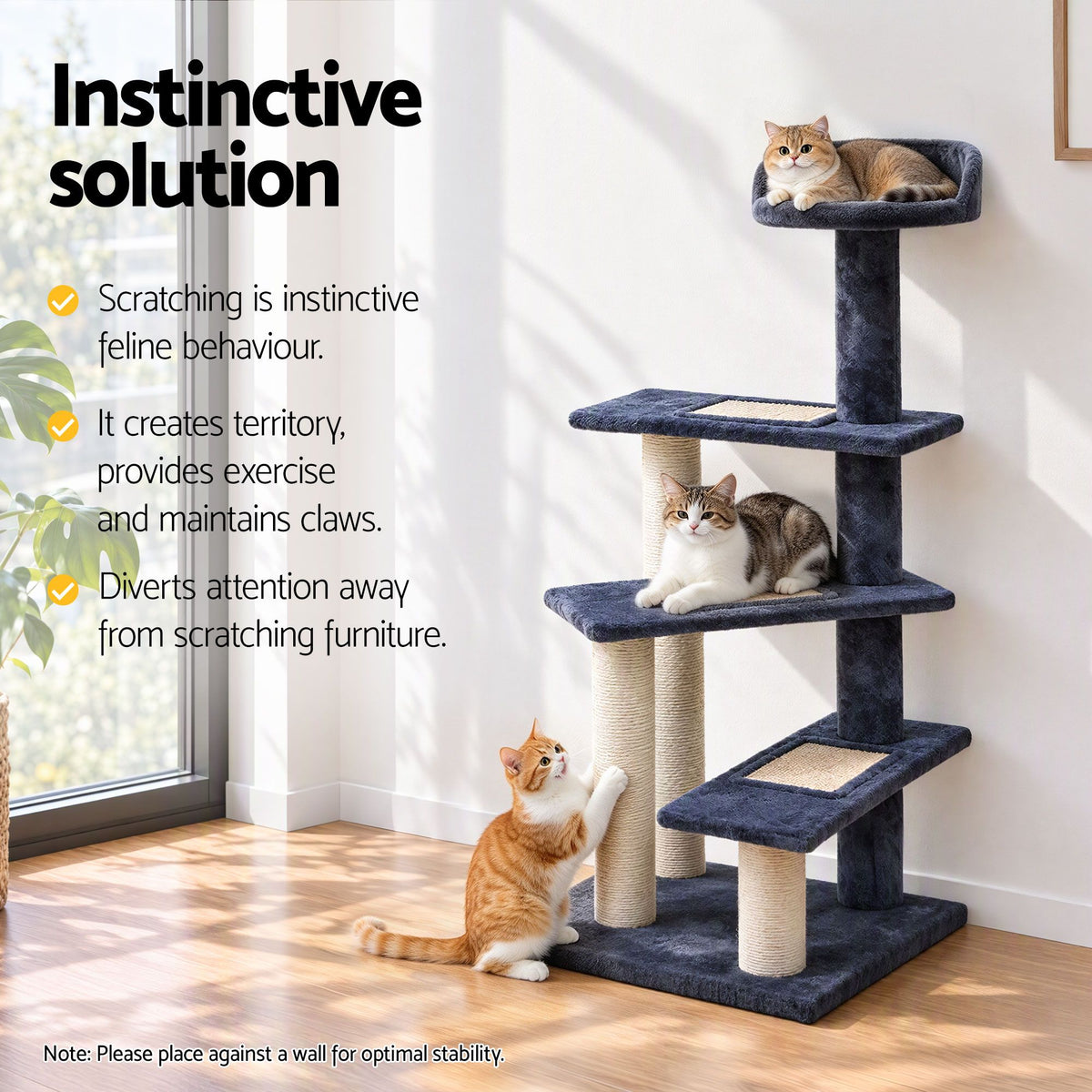 i.Pet Cat Tree 100cm Scratching Post Scratcher Tower Wood Condo House Trees Bed