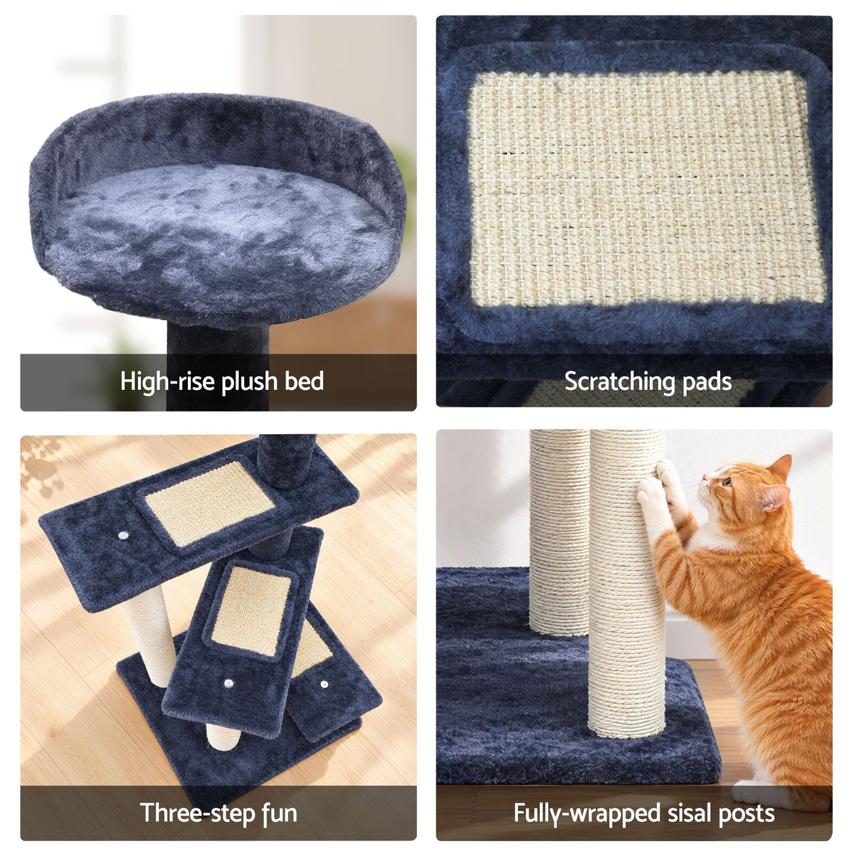 i.Pet Cat Tree 100cm Scratching Post Scratcher Tower Wood Condo House Trees Bed