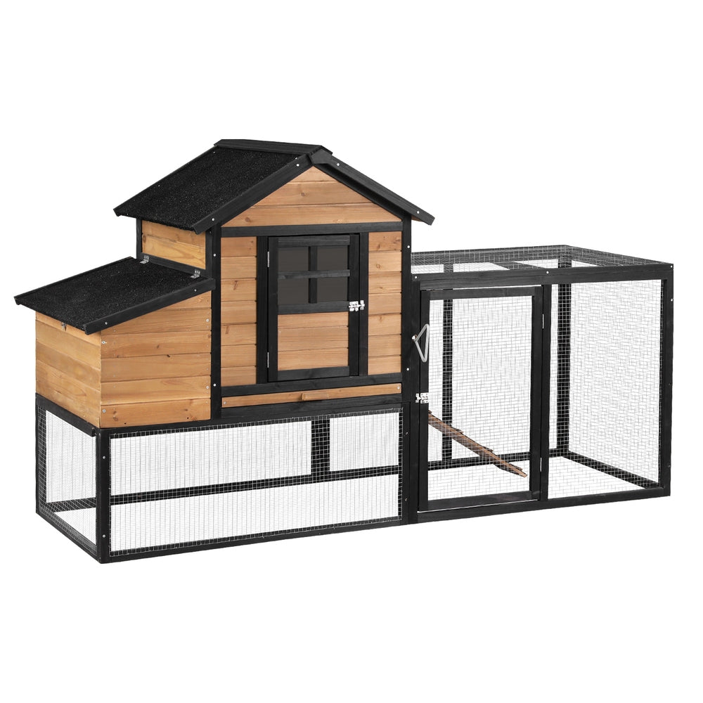 i.Pet Chicken Coop Rabbit Hutch Extra Large Wooden Run Cage Bunny House Outdoor-Pet Care > Coops & Hutches > Small Animal Habitats & Cages-PEROZ Accessories