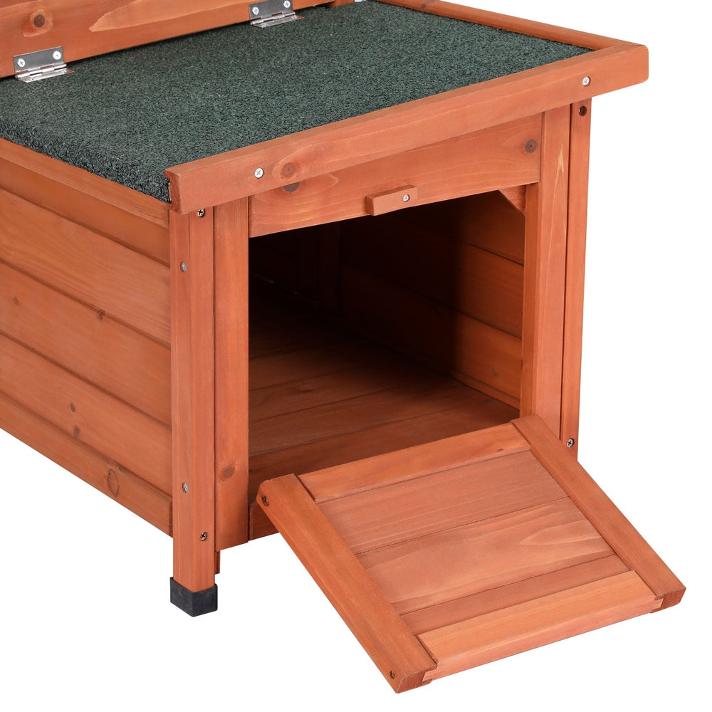 i.Pet Outdoor Cat House Rabbit Hutch Wooden Shelter Indoor Cat House Outdoor Condo Small Enclosure-Pet Care > Coops & Hutches > Small Animal Habitats & Cages-PEROZ Accessories