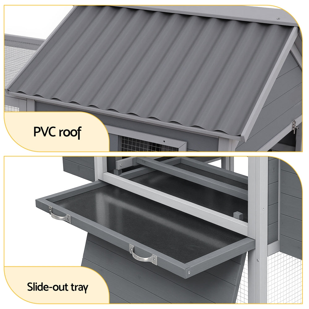 i.Pet Chicken Coop Rabbit Hutch Extra Large Wooden Run Bunny Cage Poultry House Outdoor-Pet Care > Coops & Hutches > Small Animal Habitats & Cages-PEROZ Accessories