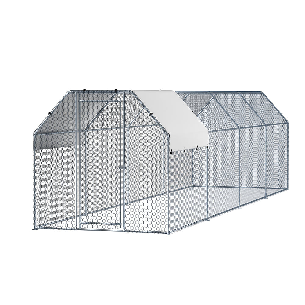 i.Pet Chicken Coop Cage Run Rabbit Hutch Large Walk In Hen House Cover 2mx8mx2m-Pet Care > Coops & Hutches > Small Animal Habitats & Cages-PEROZ Accessories