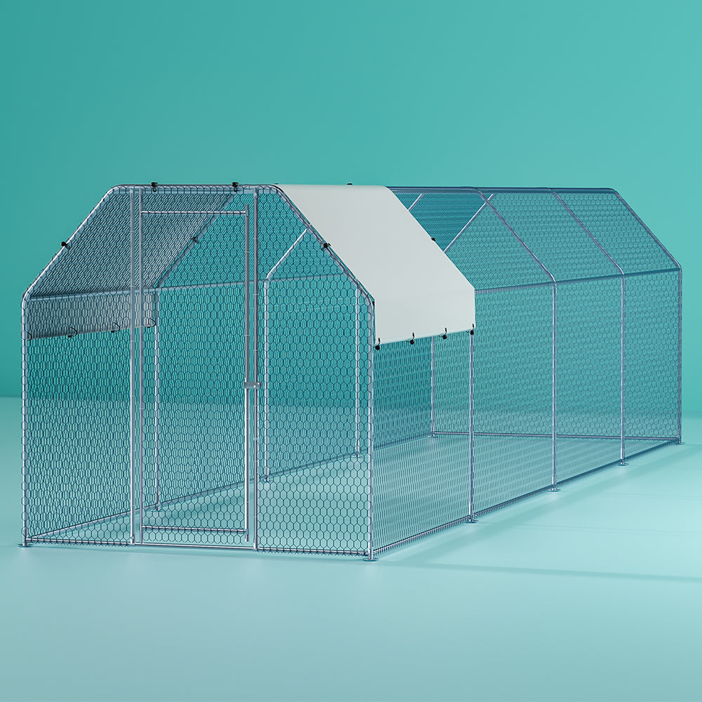 i.Pet Chicken Coop Cage Run Rabbit Hutch Large Walk In Hen House Cover 2mx8mx2m-Pet Care > Coops & Hutches > Small Animal Habitats & Cages-PEROZ Accessories