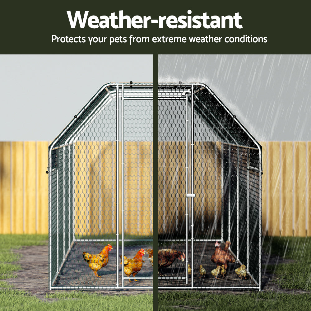 i.Pet Chicken Coop Cage Run Rabbit Hutch Large Walk In Hen House Cover 2mx8mx2m-Pet Care > Coops & Hutches > Small Animal Habitats & Cages-PEROZ Accessories