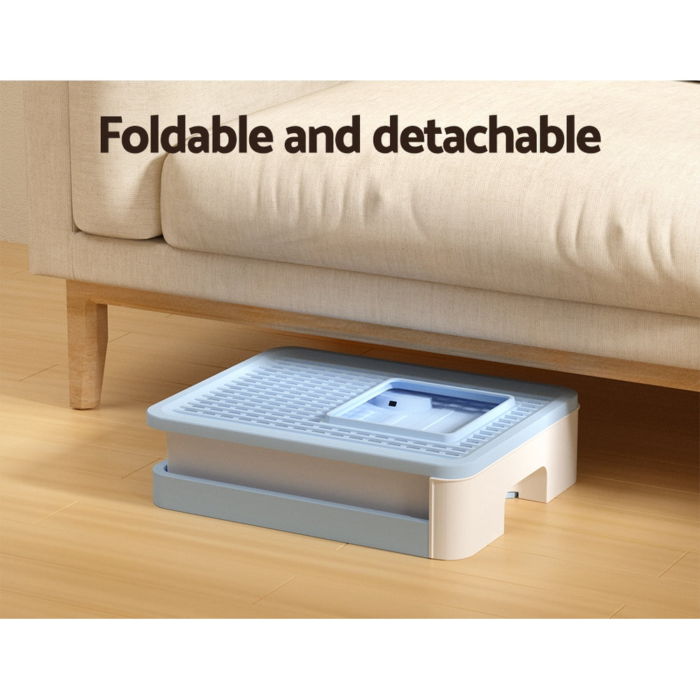 i.Pet Cat Litter Box Large Tray Kitty Toilet Enclosed Hooded Foldable Cat Litter Box Scoop Blue-Pet Care > Cat Supplies > Cat Litter-PEROZ Accessories