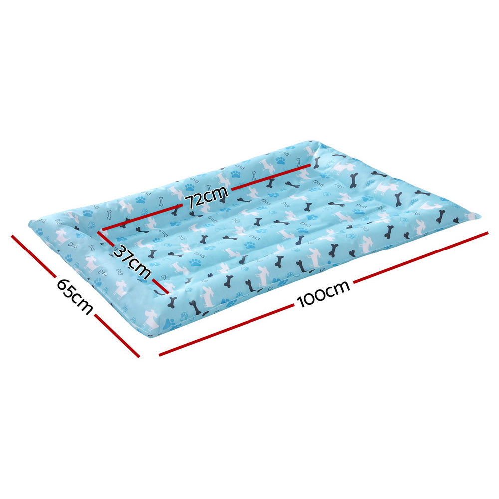 i.Pet Pet Cooling Mat Gel Dog Cat Self-cool Puppy Pad Large Bed Summer Blue-Pet Care > Dog Supplies > Dog Beds-PEROZ Accessories