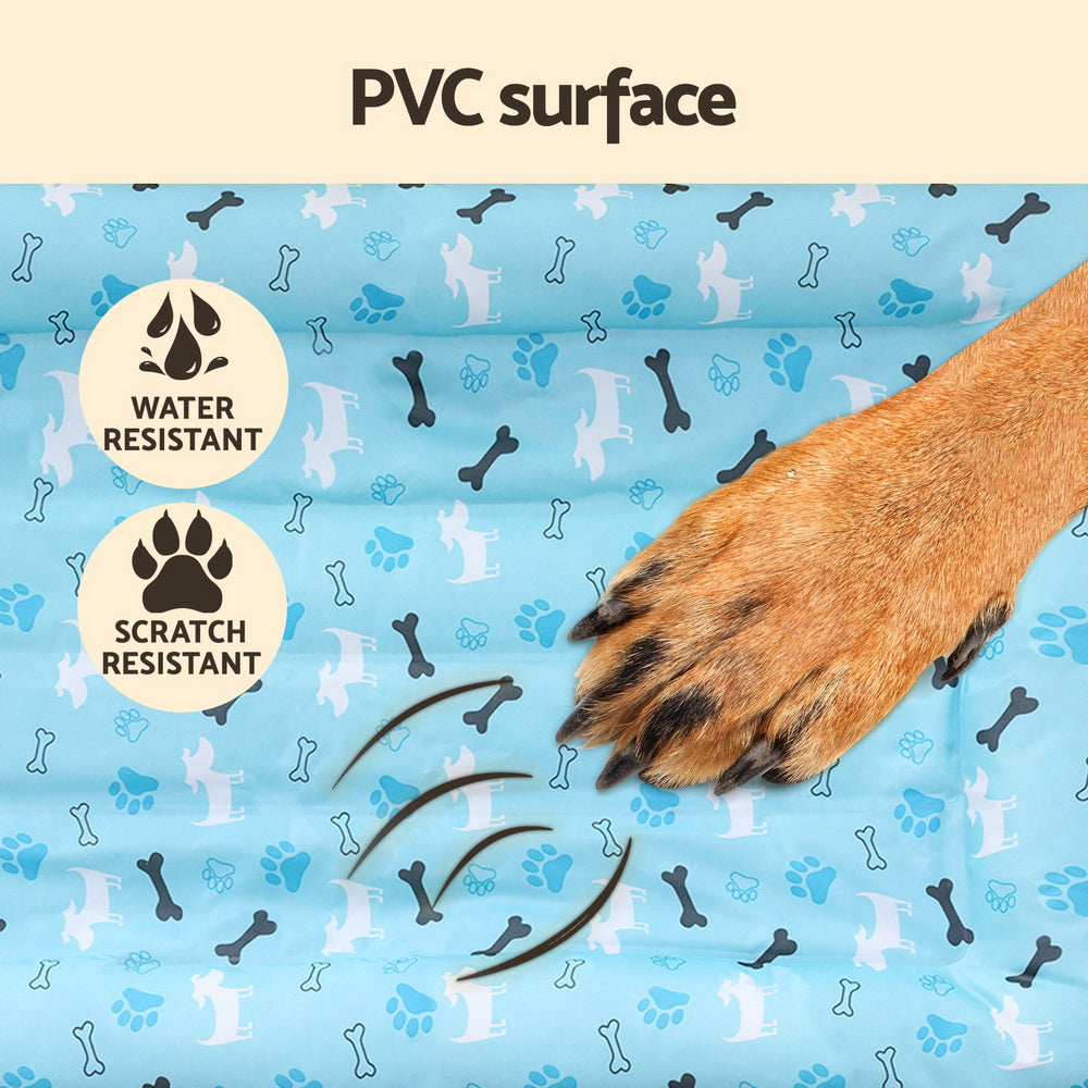 i.Pet Pet Cooling Mat Gel Dog Cat Self-cool Puppy Pad Large Bed Summer Blue-Pet Care > Dog Supplies > Dog Beds-PEROZ Accessories