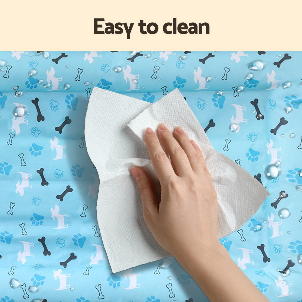 i.Pet Pet Cooling Mat Gel Dog Cat Self-cool Puppy Pad Large Bed Summer Blue-Pet Care > Dog Supplies > Dog Beds-PEROZ Accessories
