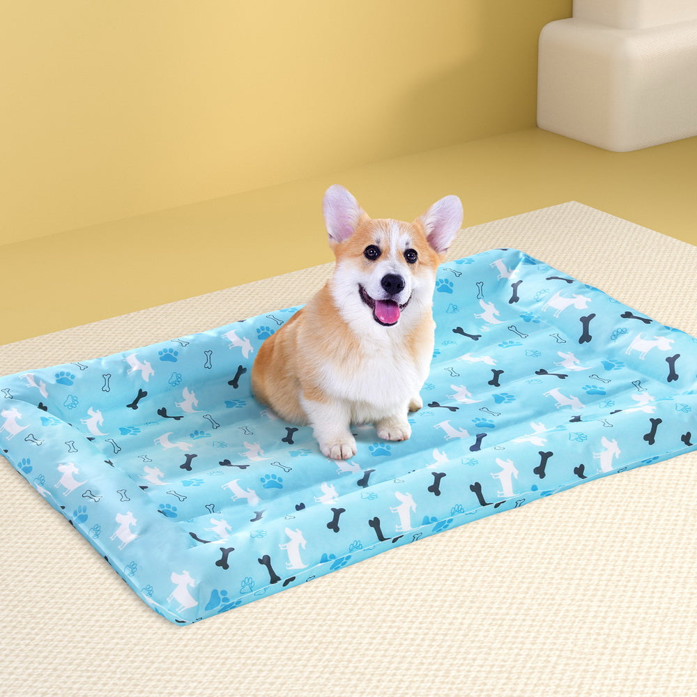 i.Pet Pet Cooling Mat Gel Dog Cat Self-cool Puppy Pad Large Bed Summer Blue-Pet Care > Dog Supplies > Dog Beds-PEROZ Accessories