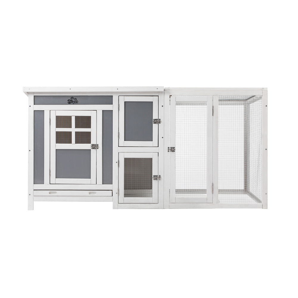 Alopet Chicken Coop Rabbit Hutch Wooden Cage Double Hatch-Wooden Hutch-PEROZ Accessories