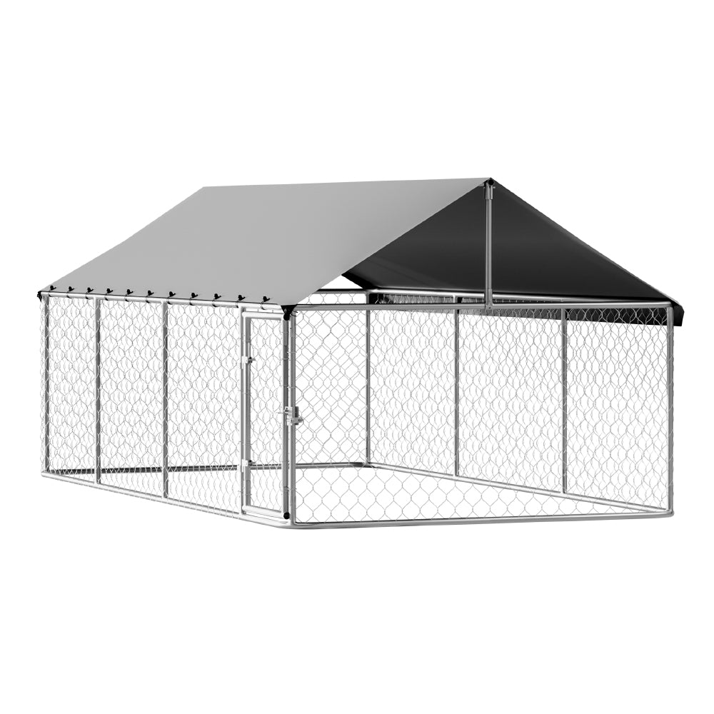 i.Pet Dog Kennel Large House XL Pet Run Cage Puppy Outdoor Enclosure 2Mx4M-Pet Care > Dog Supplies > Dog Kennels-PEROZ Accessories