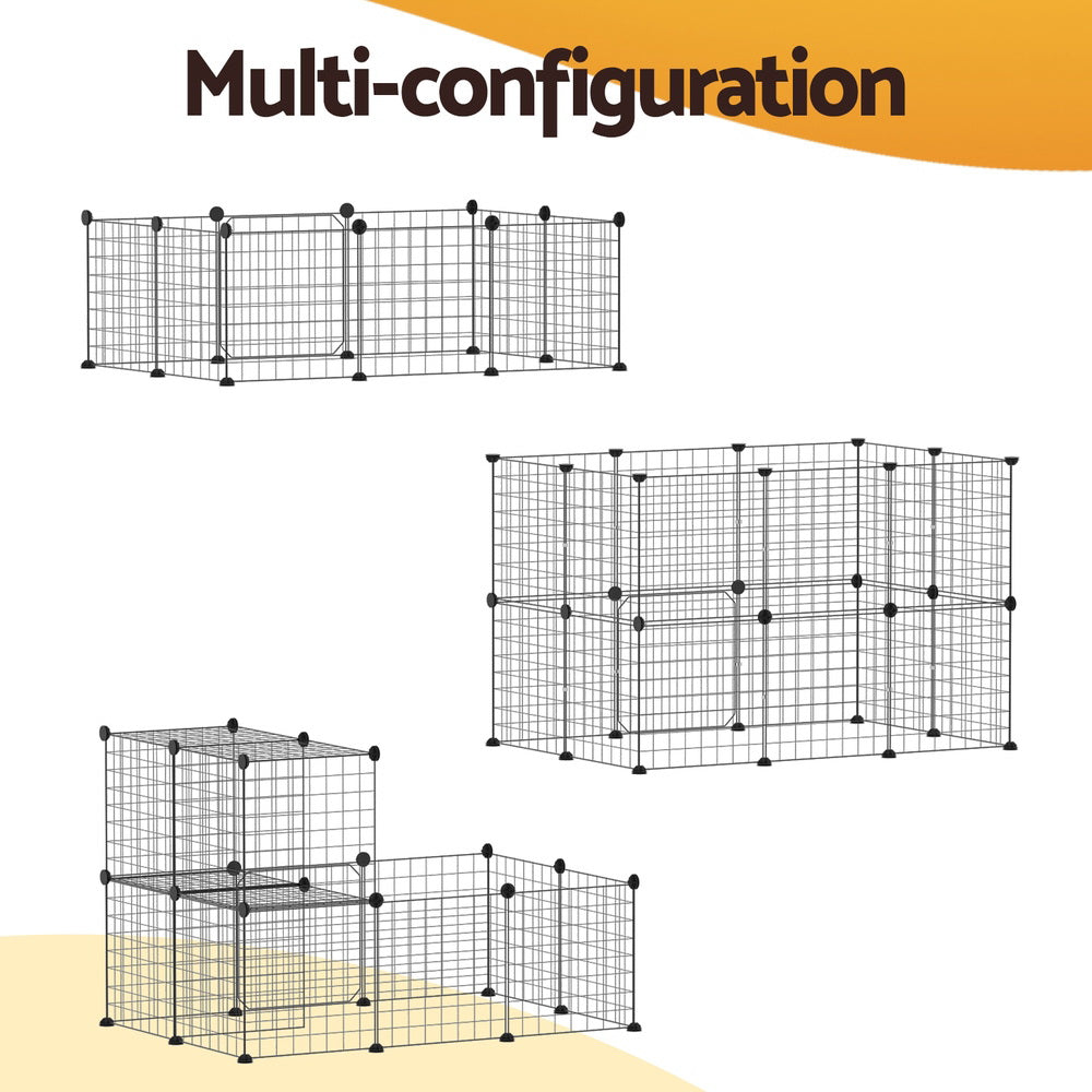 i.Pet Pet Dog Playpen Enclosure Cage 20 Panel Puppy Fence Play Pen Foldable Metal-Pet Care > Dog Supplies > Dog Playpens & Gates-PEROZ Accessories