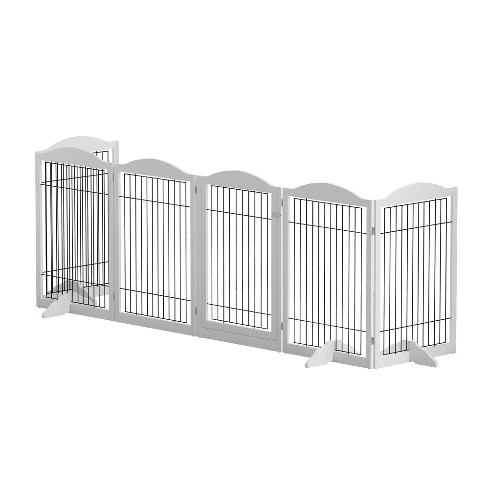 i.Pet Dog Playpen Enclosure 6 Panel Pet Fence Wooden Play Pen-Pet Care > Dog Supplies > Dog Playpens & Gates-PEROZ Accessories