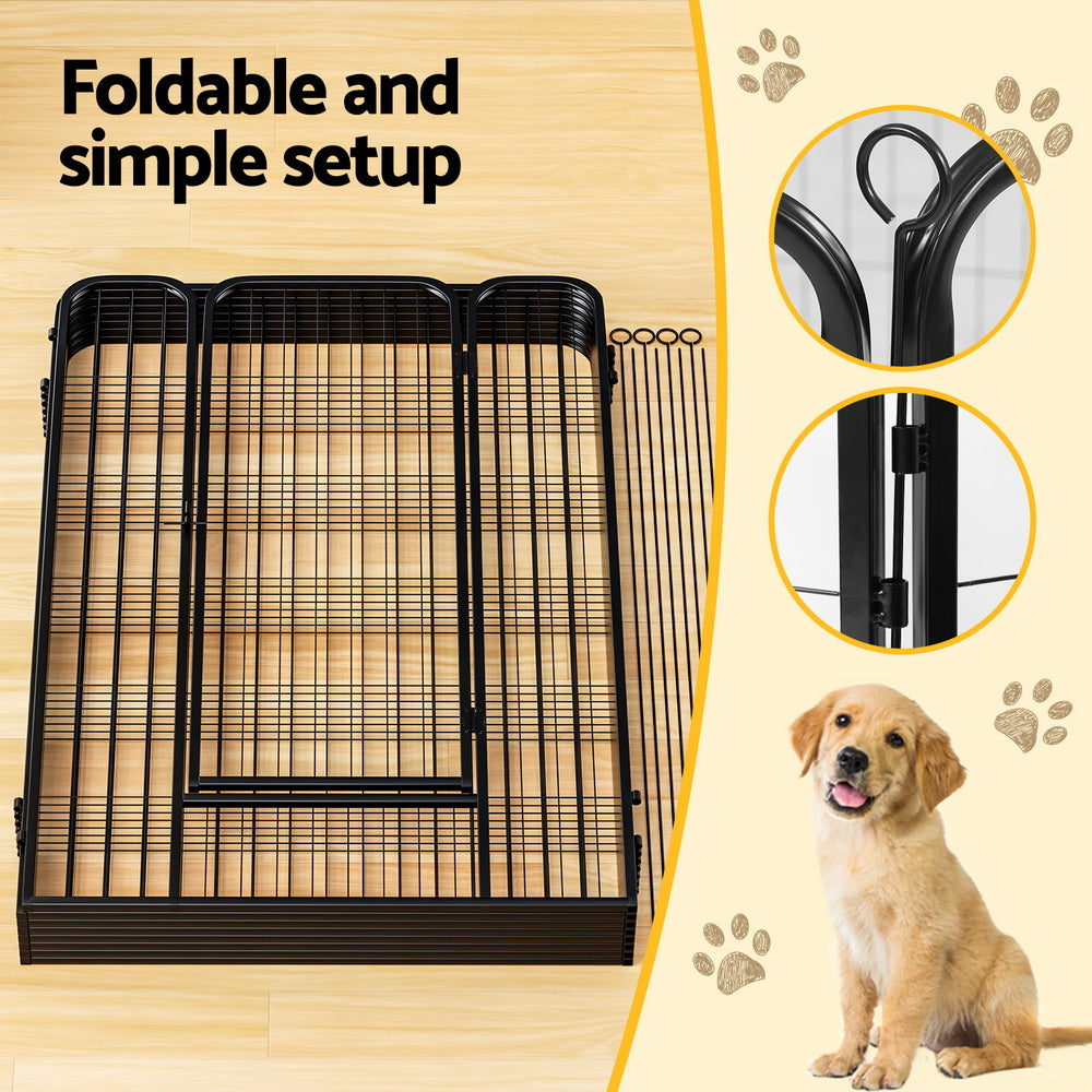 i.Pet Pet Dog Playpen 48" Enclosure 8 Panel Cage Kennel Puppy Fence Play Pen-Pet Care > Dog Supplies > Dog Playpens & Gates-PEROZ Accessories
