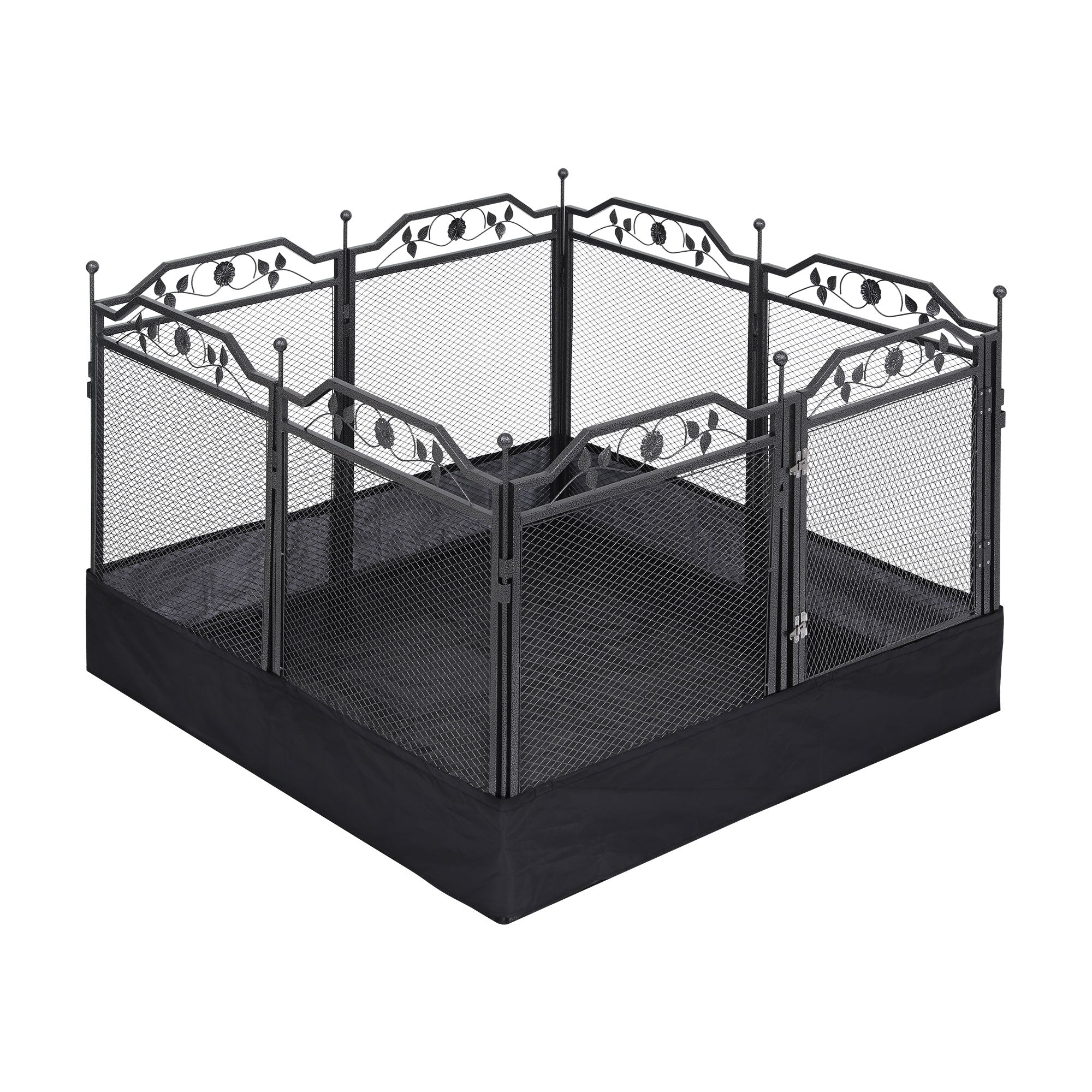 i.Pet Pet Dog Playpen Heavy-Duty Enclosure Multi-Configuration Indoor Outdoor Black-Pet Care > Dog Supplies > Dog Playpens & Gates-PEROZ Accessories