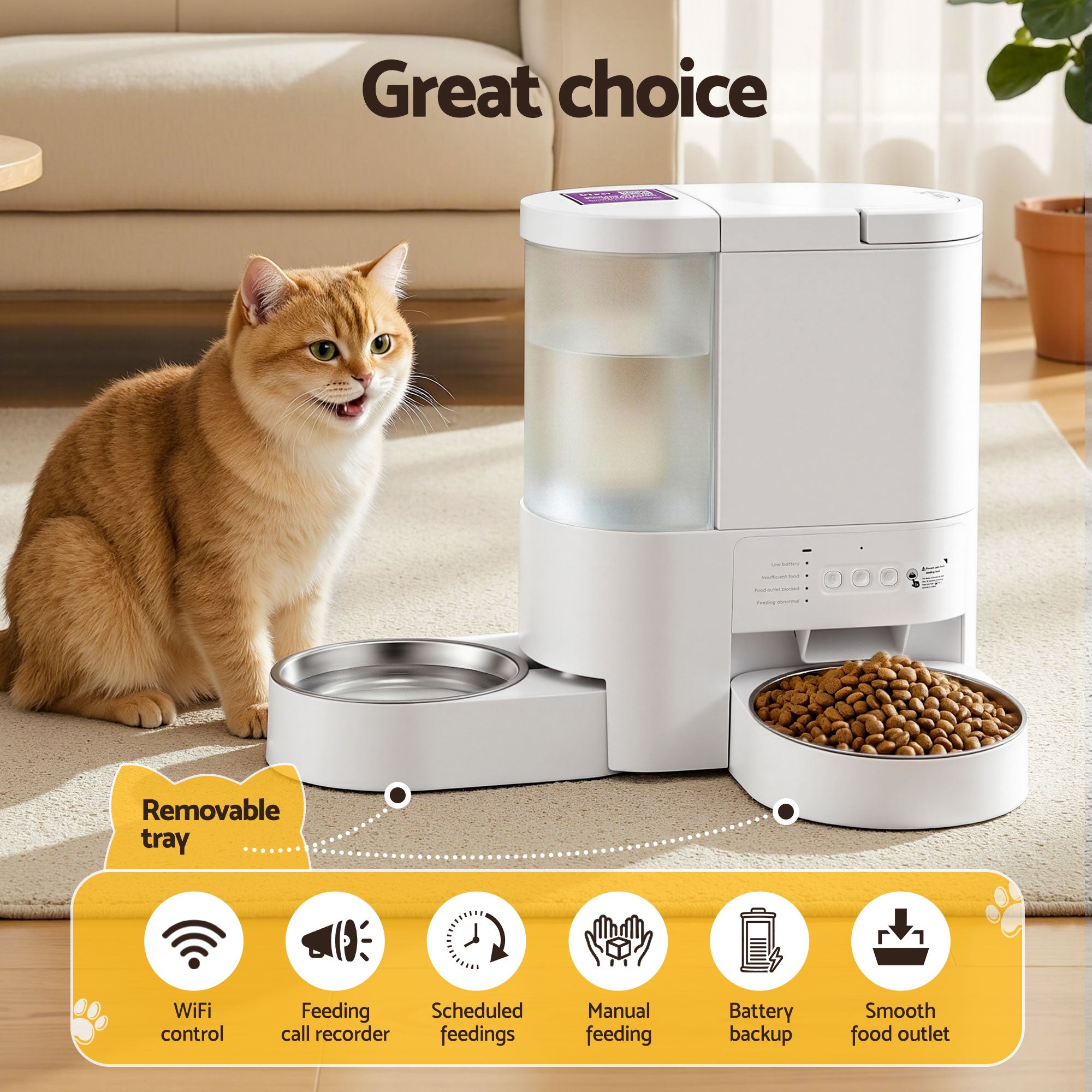 i.Pet Automatic Pet Feeder Water Dispenser 2-in-1 Smart WiFi Dog Cat Food 4L-Pet Care > Cat Supplies > Cat Bowls, Feeders & Waterers-PEROZ Accessories