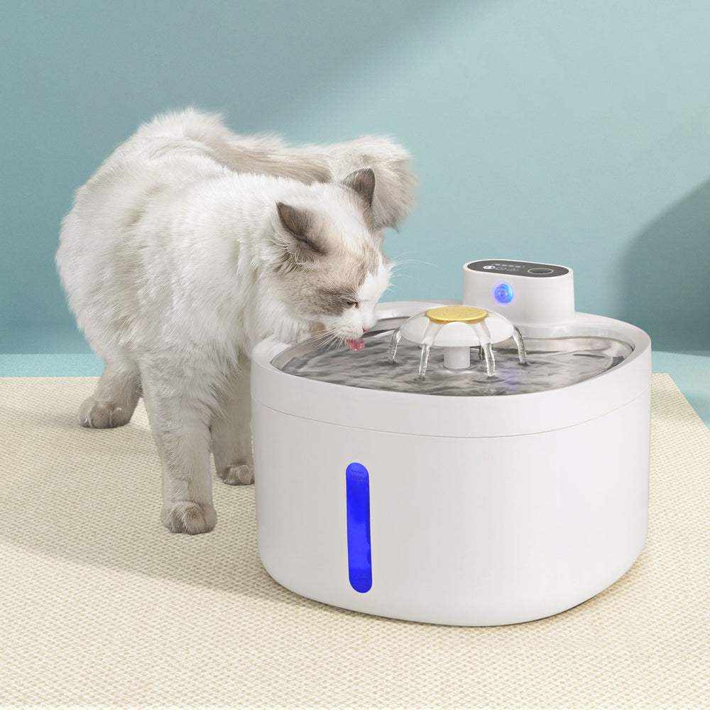 i.Pet Pet Water Fountain Feeder Dispenser Filter Dog Cat Drinking Automatic 2.6L-Pet Care > Cat Supplies > Cat Bowls, Feeders & Waterers-PEROZ Accessories