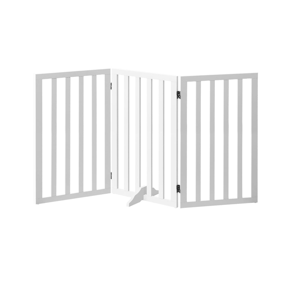 Alopet Wooden Pet Gate Security Door 3-Panel 80cm-Pet Fence-PEROZ Accessories