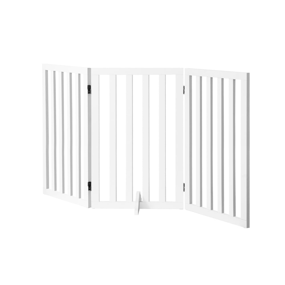 Alopet Wooden Pet Gate Security Door 3-Panel 80cm-Pet Fence-PEROZ Accessories