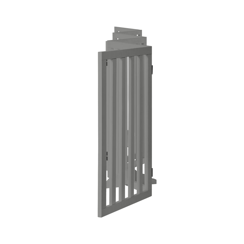 Alopet Wooden Pet Gate Dog Fence 6 Panels 80cm Grey-Pet Fence-PEROZ Accessories