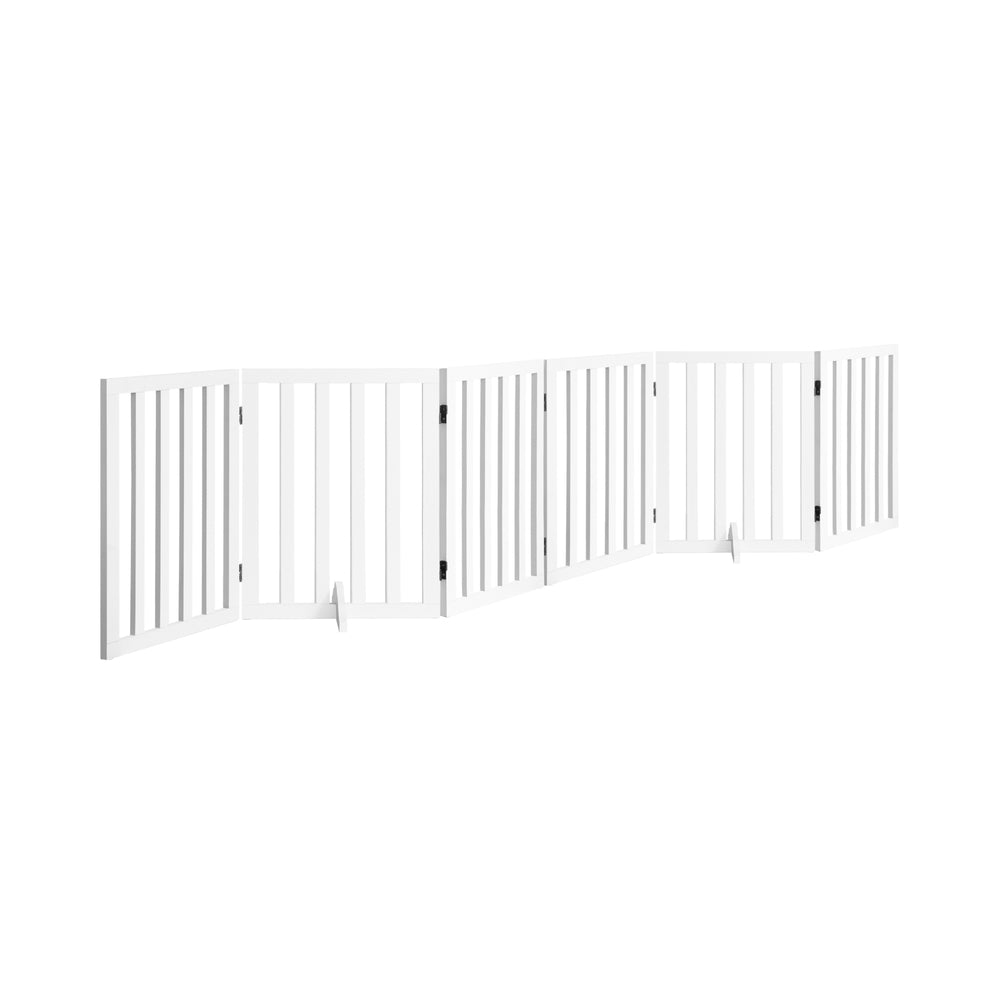 Alopet Wooden Pet Gate Dog Fence Safety Stair Barrier Security Door 6 Panels-Dog Fence-PEROZ Accessories