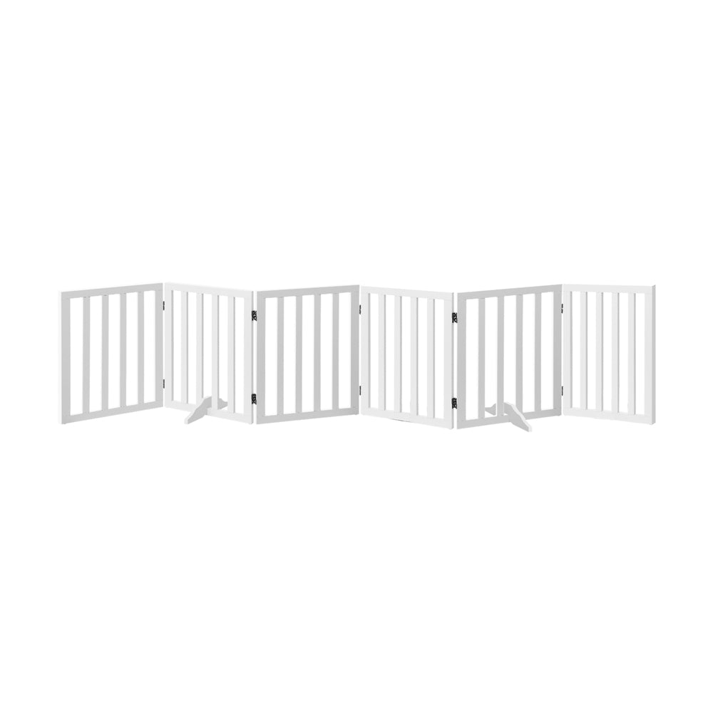 Alopet Wooden Pet Gate Dog Fence Safety Stair Barrier Security Door 6 Panels-Dog Fence-PEROZ Accessories