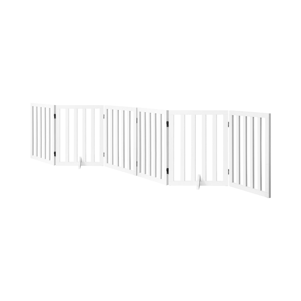 Alopet Wooden Pet Gate Dog Fence Safety Stair Barrier Security Door 6 Panels-Dog Fence-PEROZ Accessories