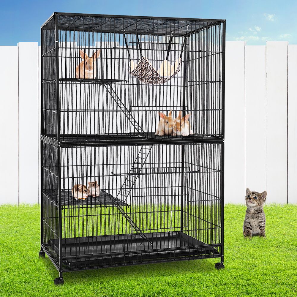 i.Pet Rabbit Cage 142cm Hutch 4 Level Bird Guinea Pig Ferret-Pet Care > Bird-PEROZ Accessories