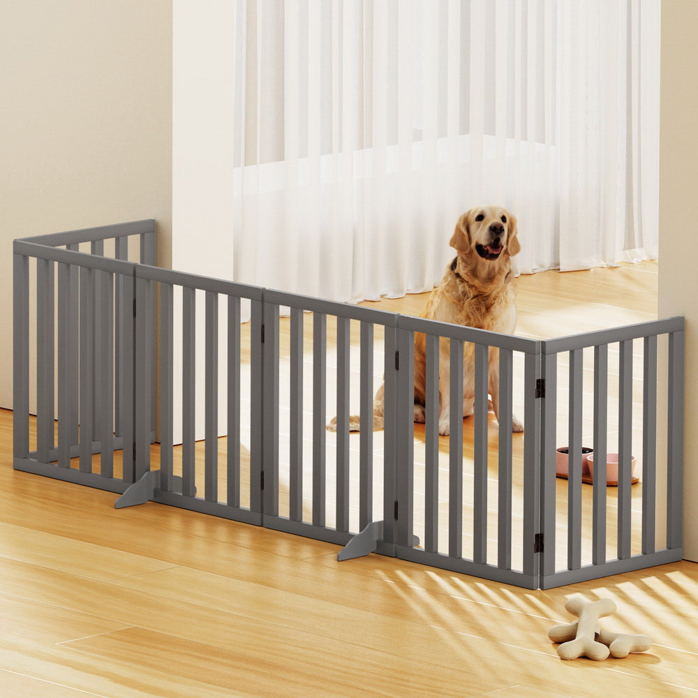 i.Pet Dog Playpen Enclosure 6 Panel Pet Fence Wooden Play Pen-Pet Care > Dog Supplies > Dog Playpens & Gates-PEROZ Accessories