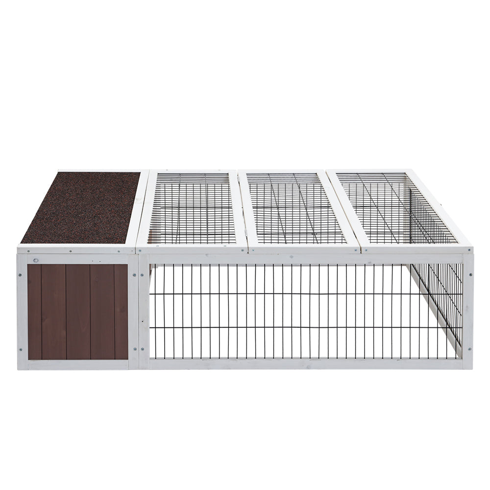 i.Pet Rabbit Hutch 124cm x 90cm x 35cm Chicken Coop Large Outdoor Wooden Run Cage House-Home & Garden > Shading-PEROZ Accessories