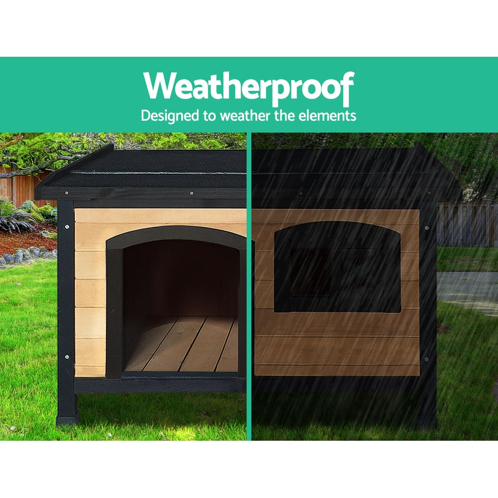 i.Pet Dog Kennel Extra Large Wooden Outdoor Indoor Puppy Pet House Cabin Crate Weatherproof-Pet Care > Dog Supplies-PEROZ Accessories