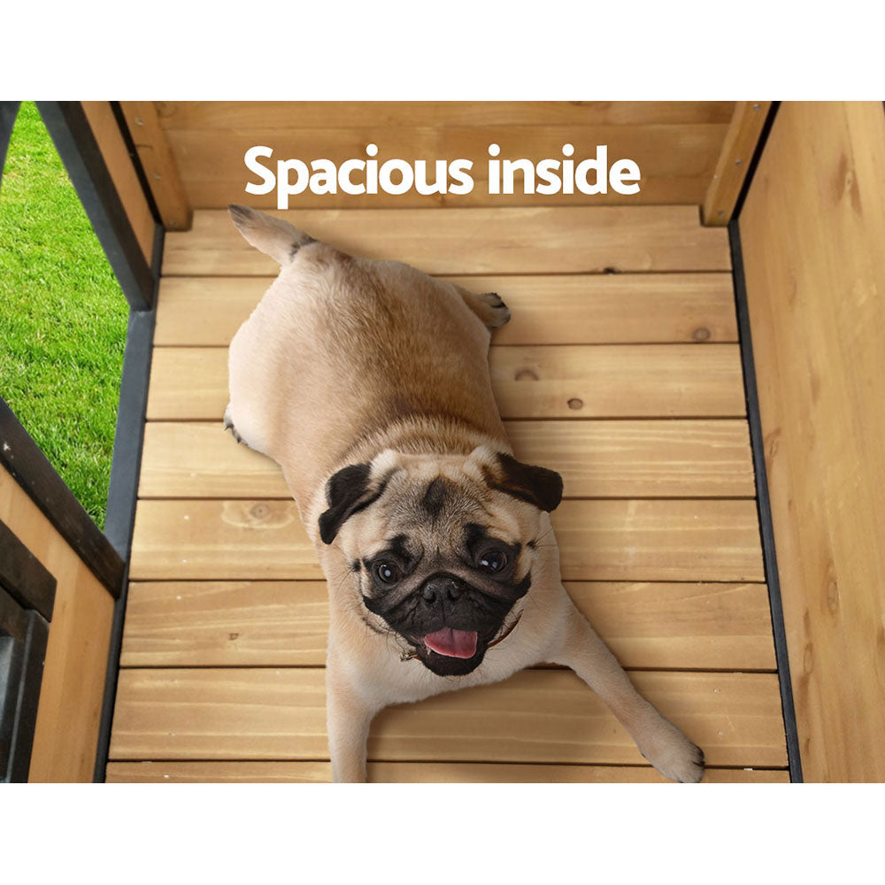 i.Pet Dog Kennel Extra Large Wooden Outdoor Indoor Puppy Pet House Cabin Crate Weatherproof-Pet Care > Dog Supplies-PEROZ Accessories