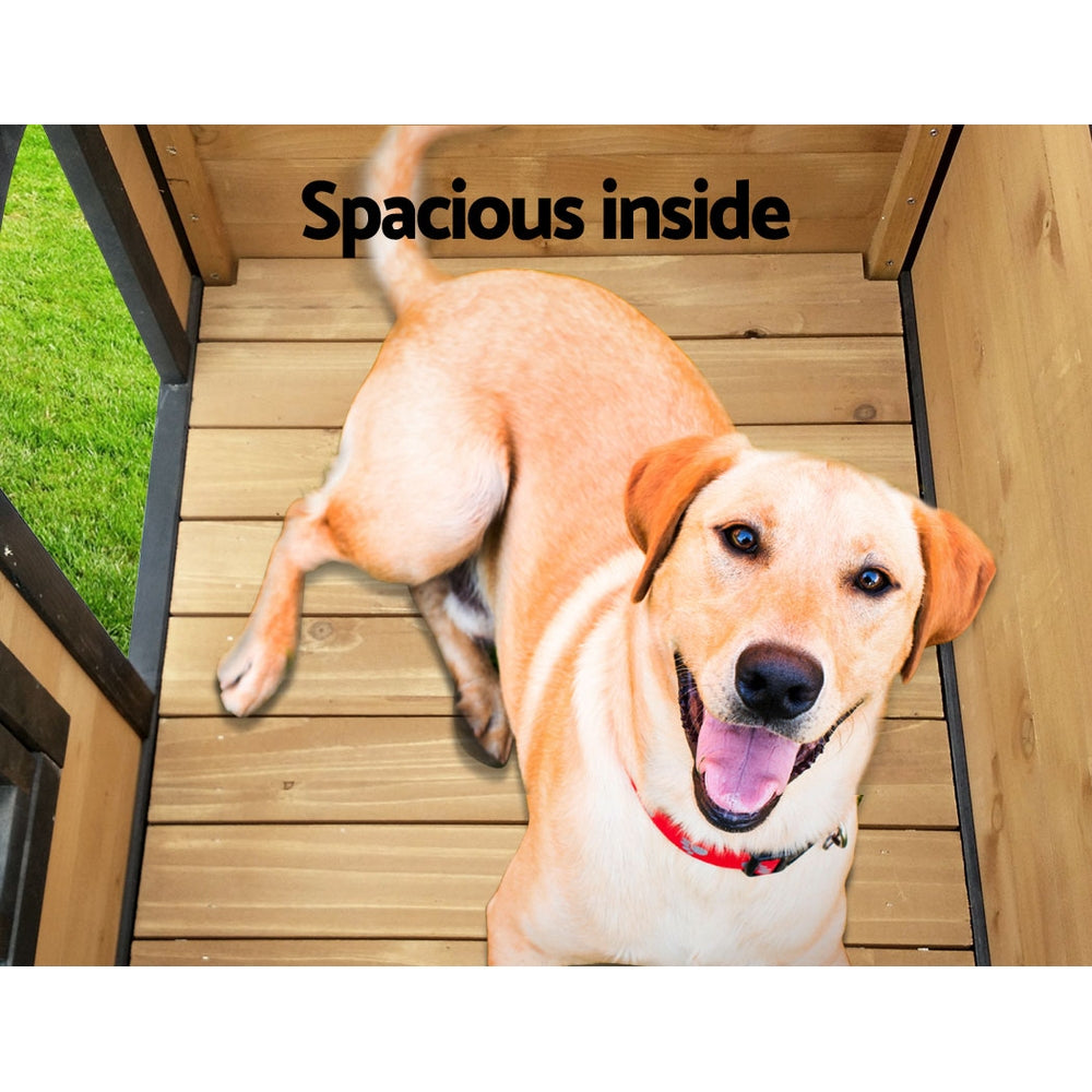 i.Pet Dog Kennel Extra Large Wooden Outdoor Indoor Puppy Pet House Cabin Crate Weatherproof-Pet Care > Dog Supplies-PEROZ Accessories
