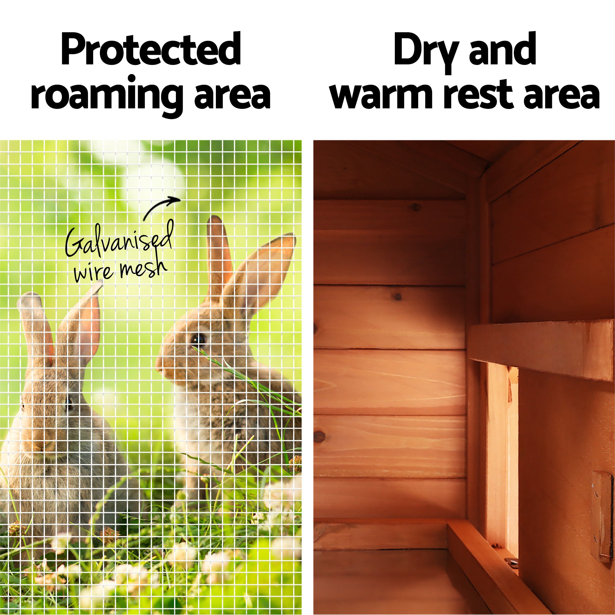 i.Pet Chicken Coop Rabbit Hutch 220cm x 44cm x 84cm Large Chicken Coop Run Wooden Outdoor Cage House-Pet Care > Coops & Hutches-PEROZ Accessories