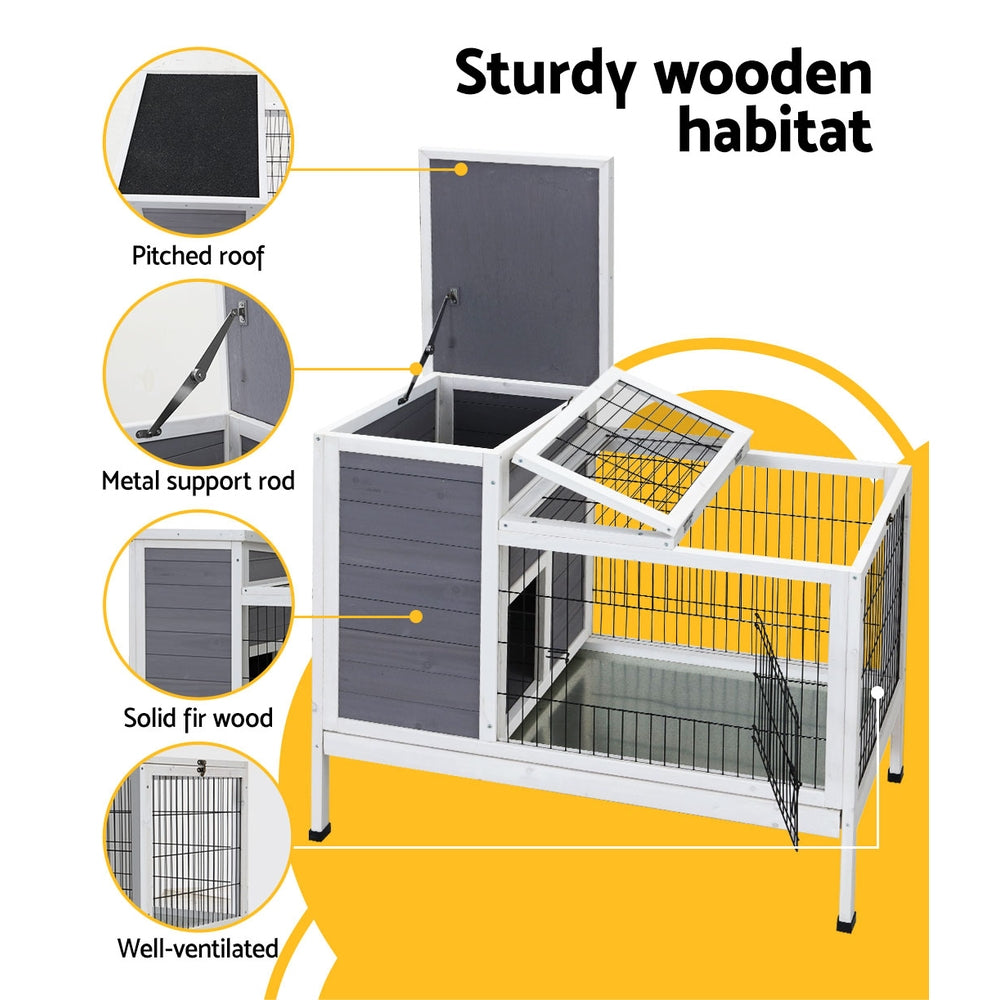 i.Pet Rabbit Hutch Chicken Coop 97cm x 49cm x 86cm Chicken Coop Large Run Wooden Outdoor Cage House-Home & Garden > Shading-PEROZ Accessories