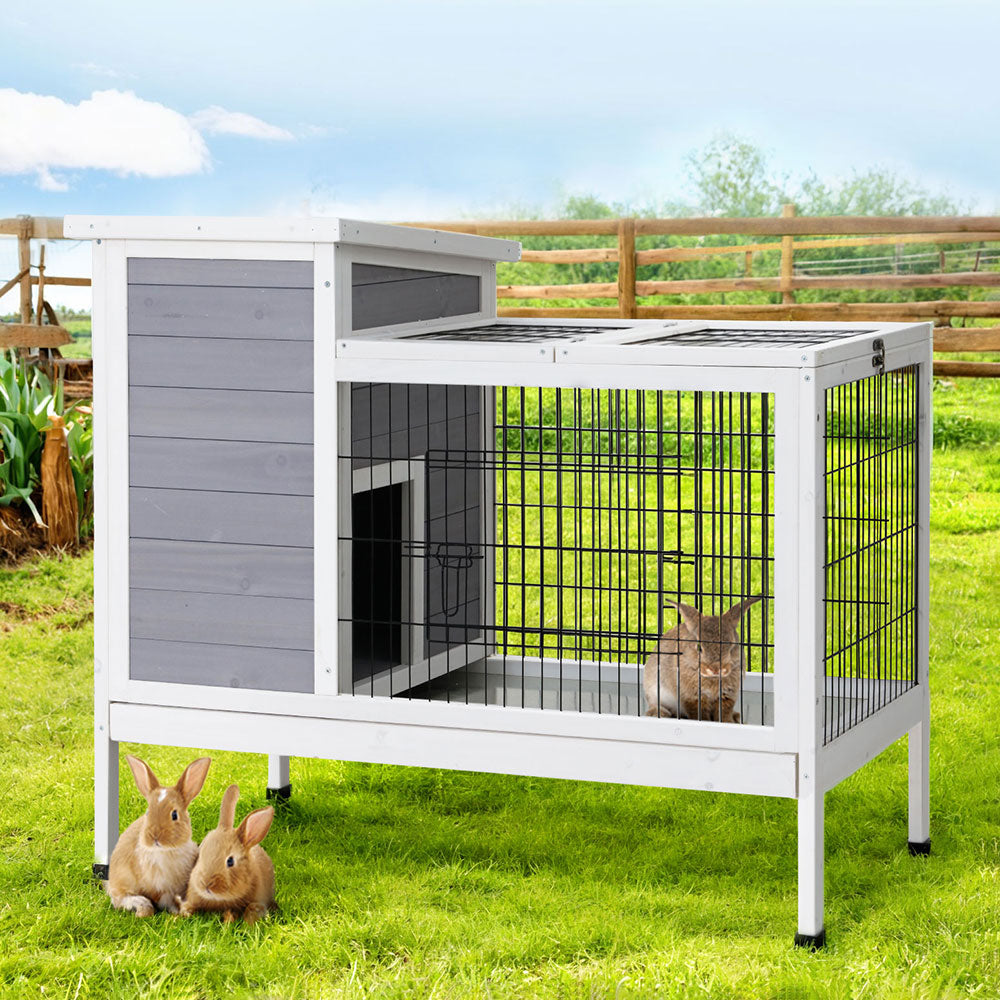 i.Pet Rabbit Hutch Chicken Coop 97cm x 49cm x 86cm Chicken Coop Large Run Wooden Outdoor Cage House-Home & Garden > Shading-PEROZ Accessories